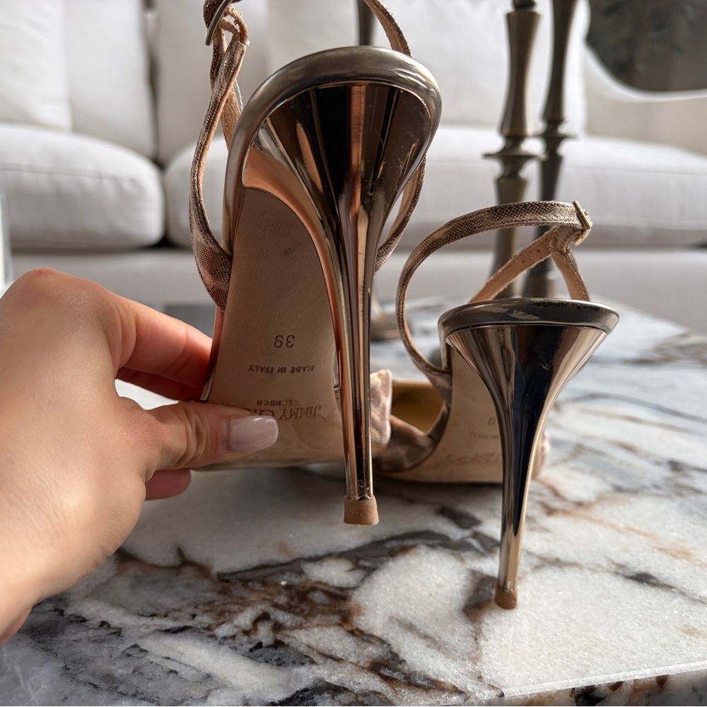 Jimmy Choo Leather Leopard Slingback Heels - Picture 6 of 9